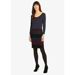 Phase Eight Cecelia Wide Stripe Knit Skirt Knee Length Multi Size 10US 14UK $140